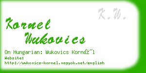 kornel wukovics business card